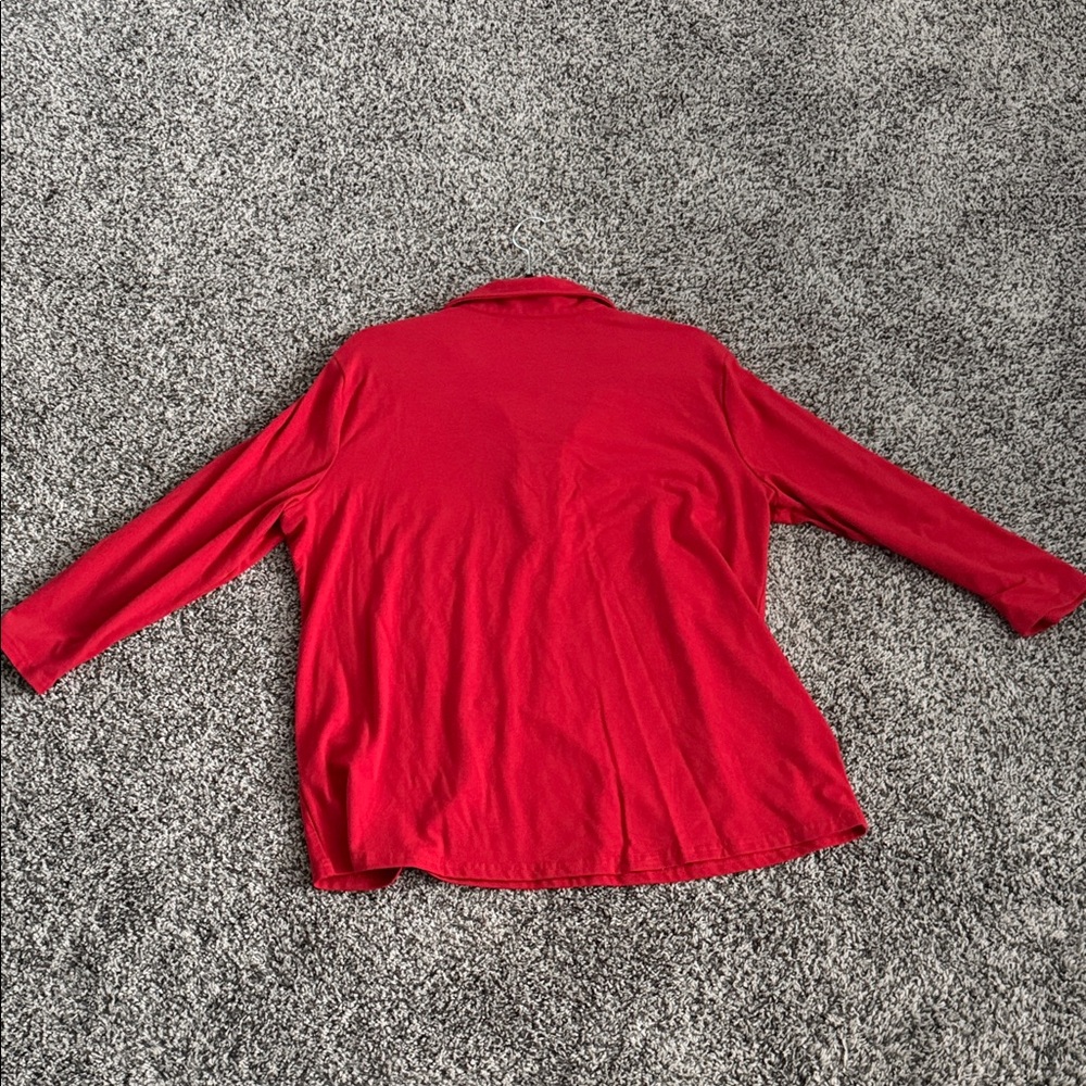 Red Quarter-Zip Pullover —Never worn - image 3